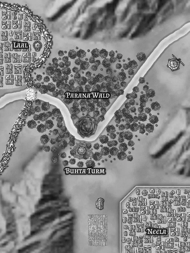 fiction Regionalkarte Wald-Städte 