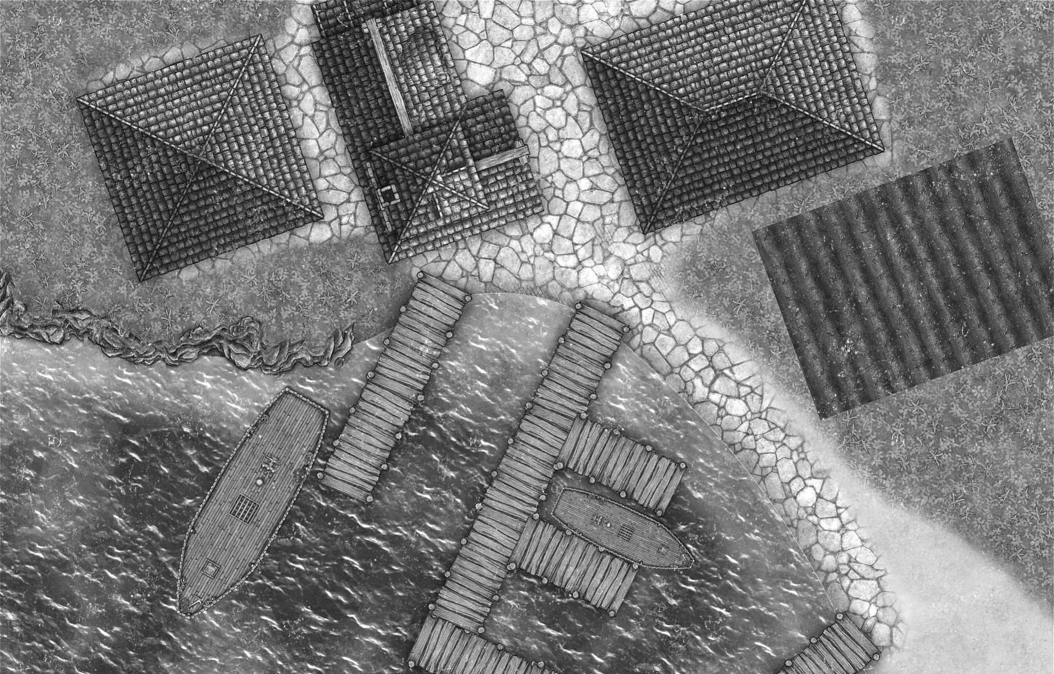 Topfown Karte eines Hafens