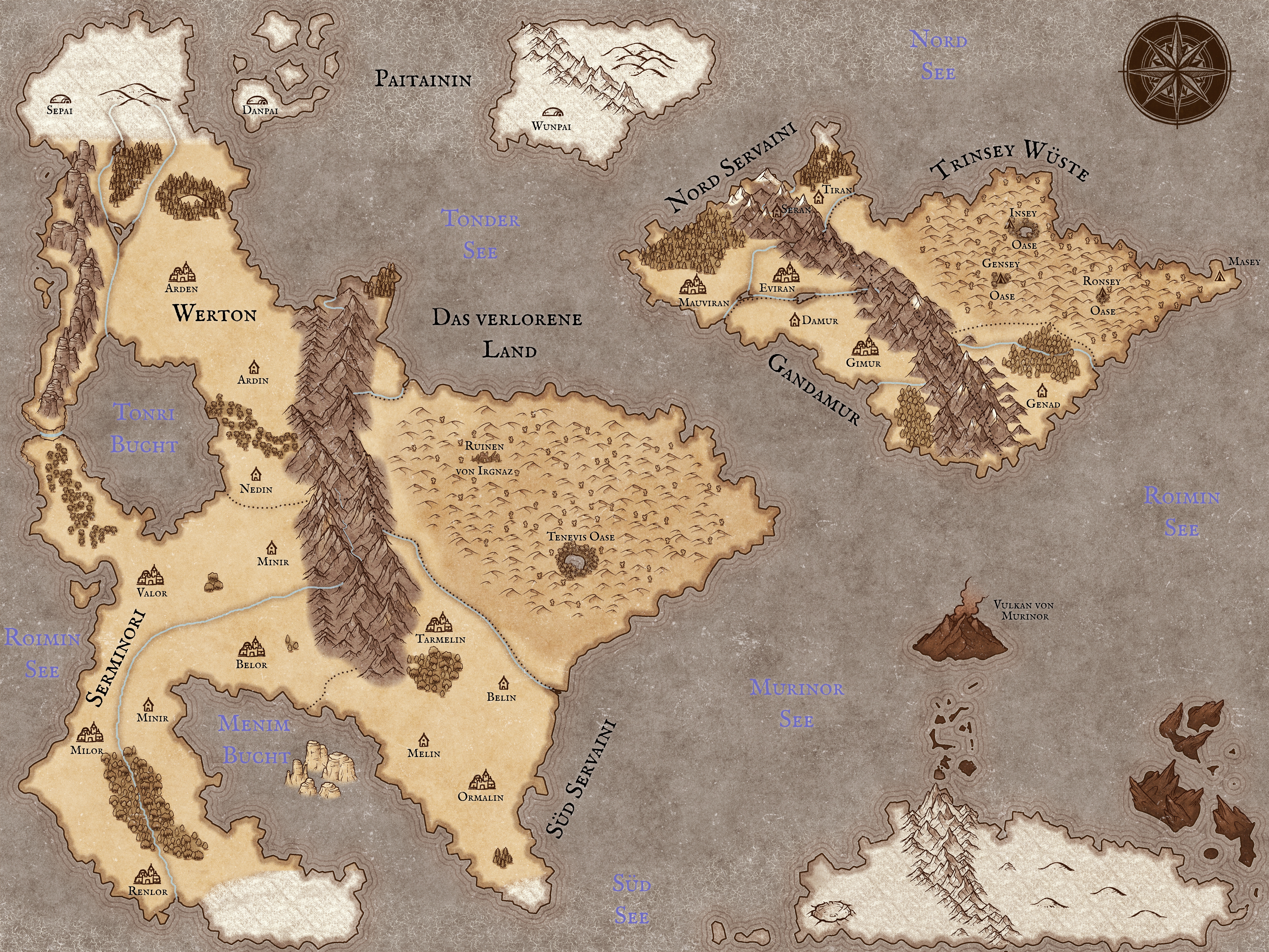 Die erste fiction Weltkarte, die ich gezeichnet habe