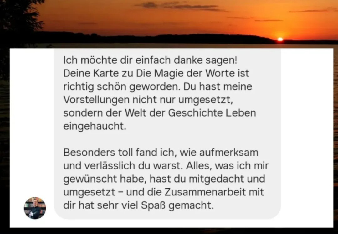 Rückmeldung zur Zusammenarbeit mit mir